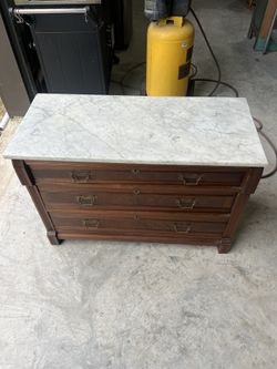 3 Drawer Marble Top Antique 