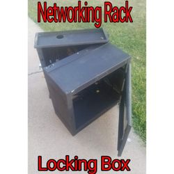 Locking Network wall rack with keys. Middle Atlantic Products DWR-10-17PD 10 Space (17-1/2",) Sectional Wall Rack with Plexi Front Door, Fits 15" Deep