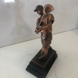 Professional Golfer Swinging Golf Club Bronze Electroplated Decor Statue 