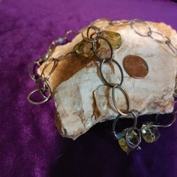 Stunning Citrine one, Turquoise and silver Chain