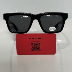 Salvatore Ferragamo SF2995 Black Chunky Acetate custom Polarized Sunglasses 