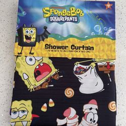 Spongebob Halloween Shower Curtain