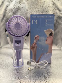 Neck Hanging Spray Fan Color Pink And Purple 