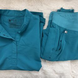 Figs Scrub Set XS Teal