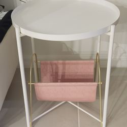 Clean White Round Side Table