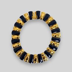 Antique Monet Jen Wonders Navy Blue Enamel Choker Necklace