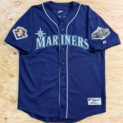 vintage 2001 Russell Authentic Seattle Mariners Ichiro Rookie Jersey XL All Star Game
