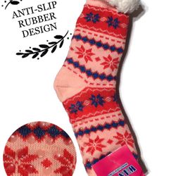 Women Fleece-lined Thermal Cozy Fuzzy Socks,Christmas Gift Thick Slipper Socks