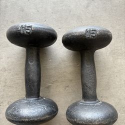 2 15 Pound Dumbbells
