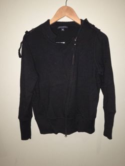 Banana Republic Black Zip-Up Knit Sweater