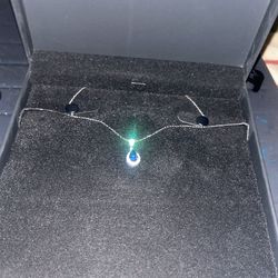 Kay Jewelers Sapphire And Diamond White Gold Necklace 