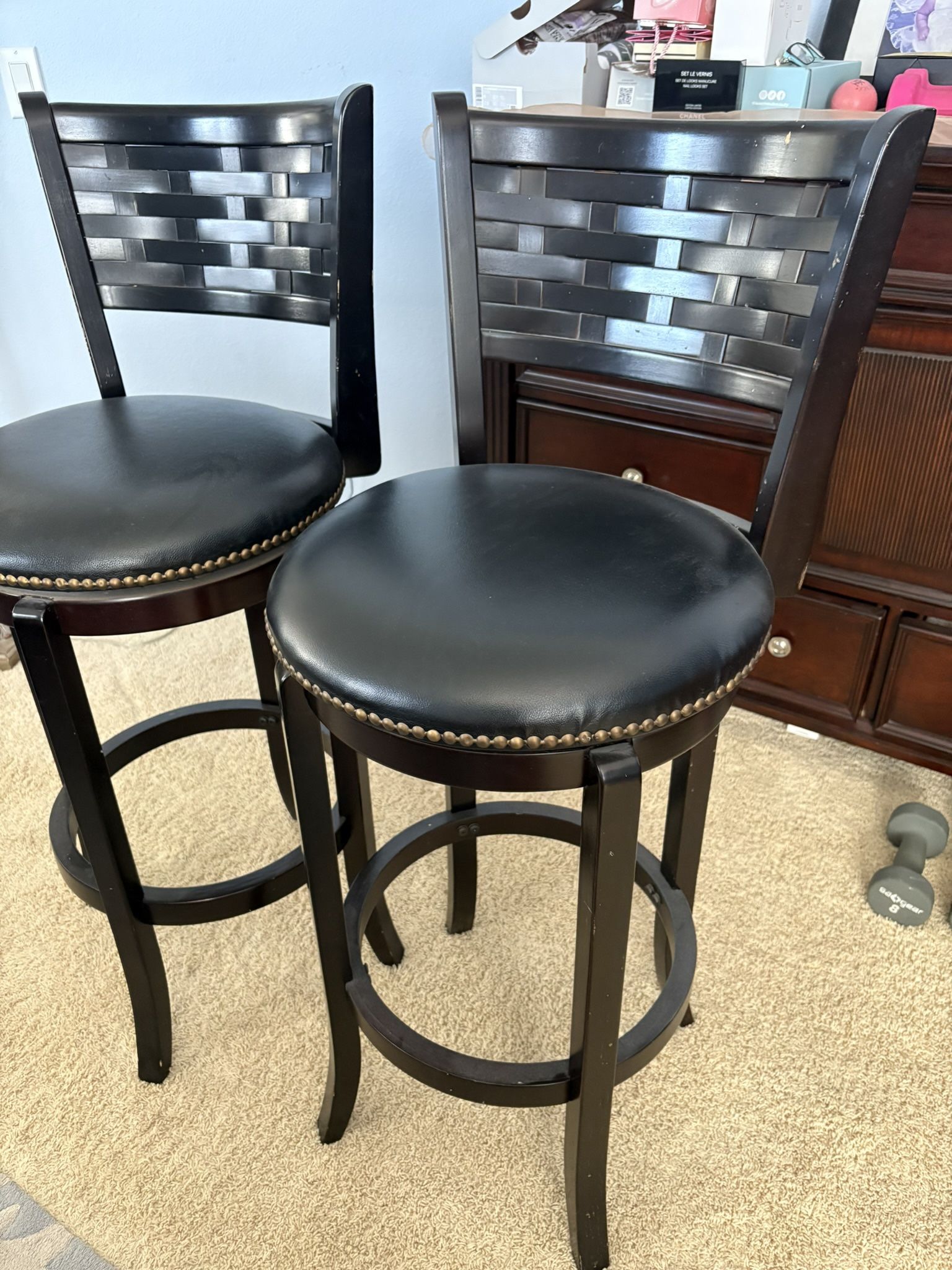 wooden bar stools espresso color