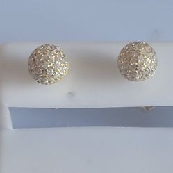 Yellow Gold Micro Pave Earrings