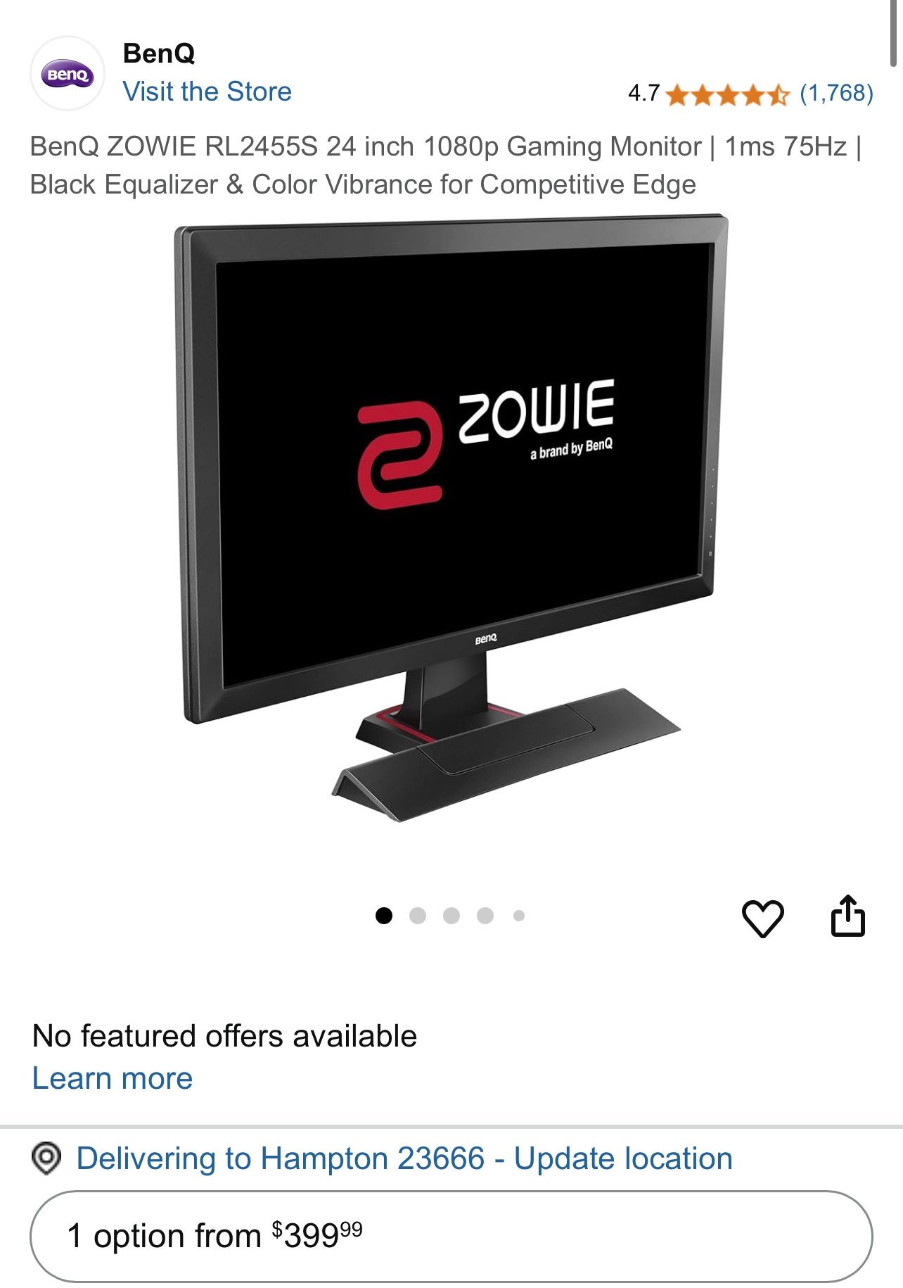 BenQ 24” Gaming Monitor 