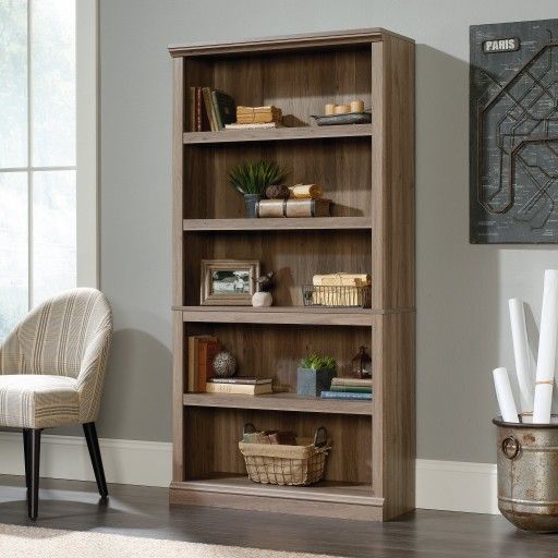 Sauder 420173.  5-Shelf Bookcase, Salt Oak Finish