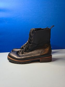 Kensie Black Combat Boots Women's  Side Zip Lug Sole Ankle Boot (Size 8.5)