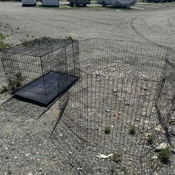 Dog Kennel, And Cage Combo Good Condition