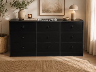 Black 9 drawer dresser