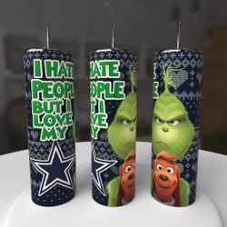 Dallas Cowboys Football Grinch Holiday Tumbler