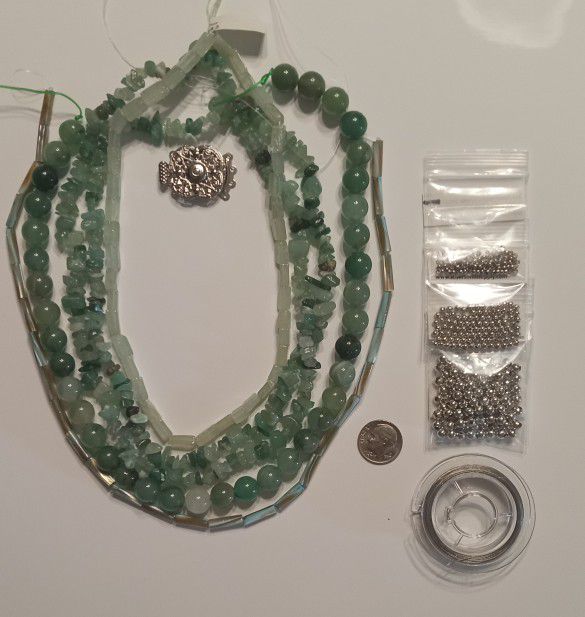 Statement Necklace Beads And Findings Aventurine  Kit1