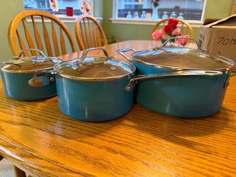 8 piece turquoise cookware