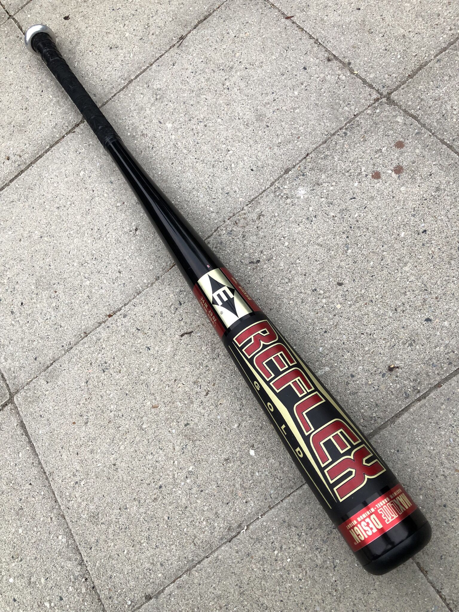 Easton Reflex Gold Baseball Bat 34” -5 In Excellent Condition  Hot Bat rare Bat especially in this condition