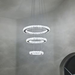 brand new modern 3 rings crystal chandelier