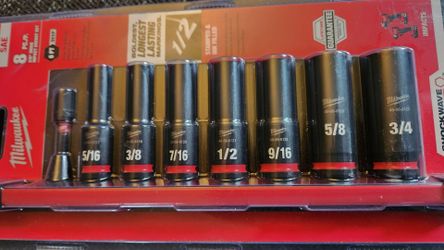 8pc Milwaukee Deep Socket Set