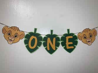 Simba birthday banner