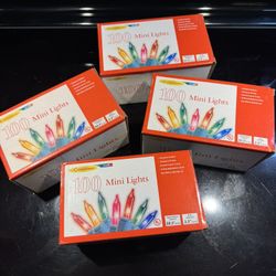 4 Boxes Of 100 Ea Multi Color Mini String Christmas Lights New In Box