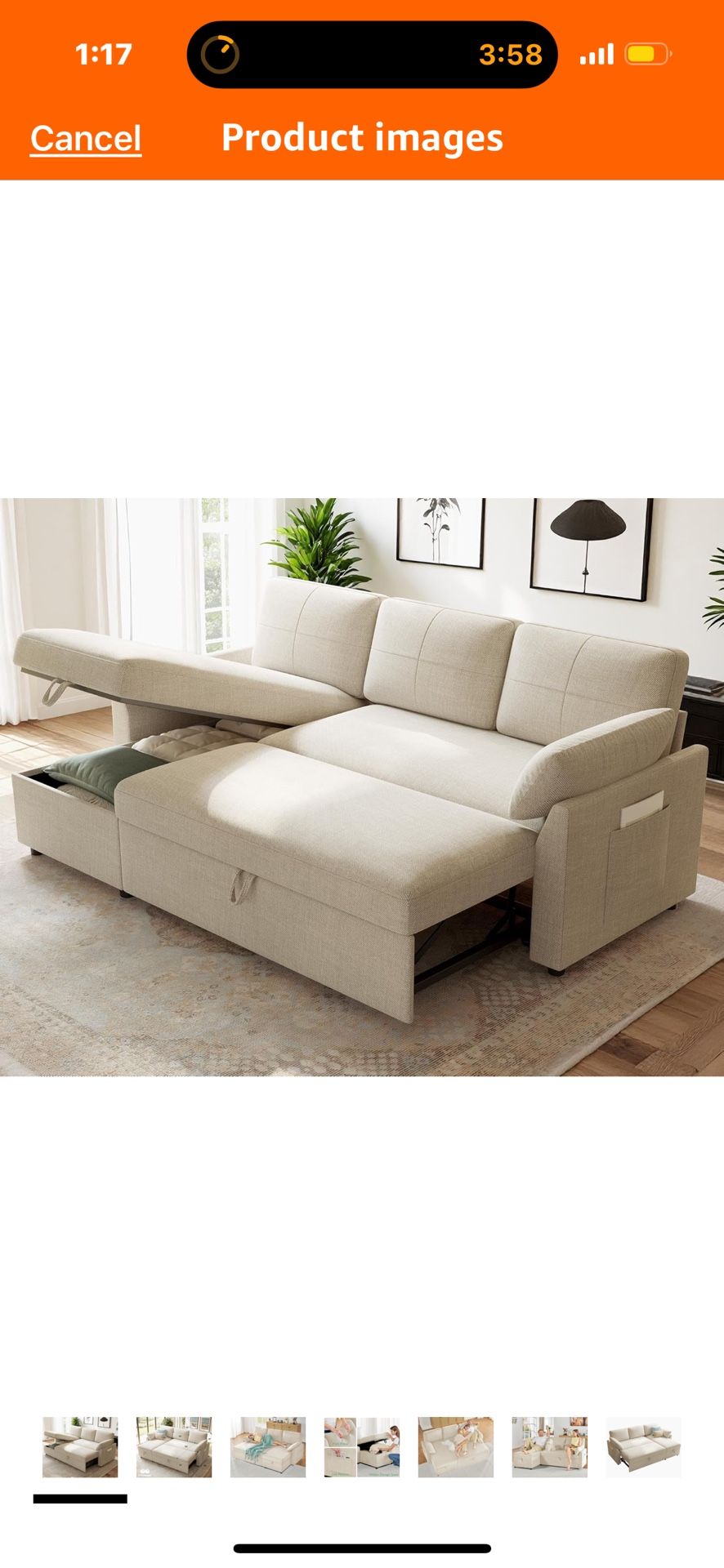 ✨ Beige Sectional Sleeper Sofa w/ Storage — $200 (Rancho Cucamonga) ✨