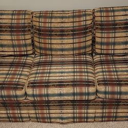 Vintage Sofa, Matching Chair, and Ottoman