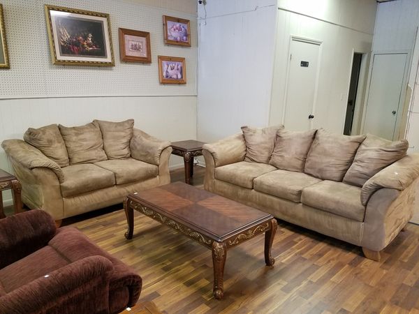 Ashley sofa couch and loveseat set microfiber for Sale in Tulsa, OK