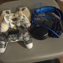 PS4 Controller And Headset