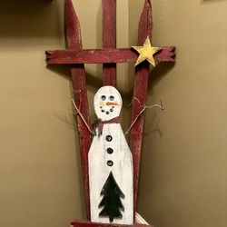 Snowman Picket, Handmade, Hand Painted