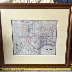 Texas Map Framed