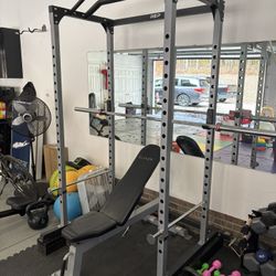 Squat Rack, Bench, Olympic Bar