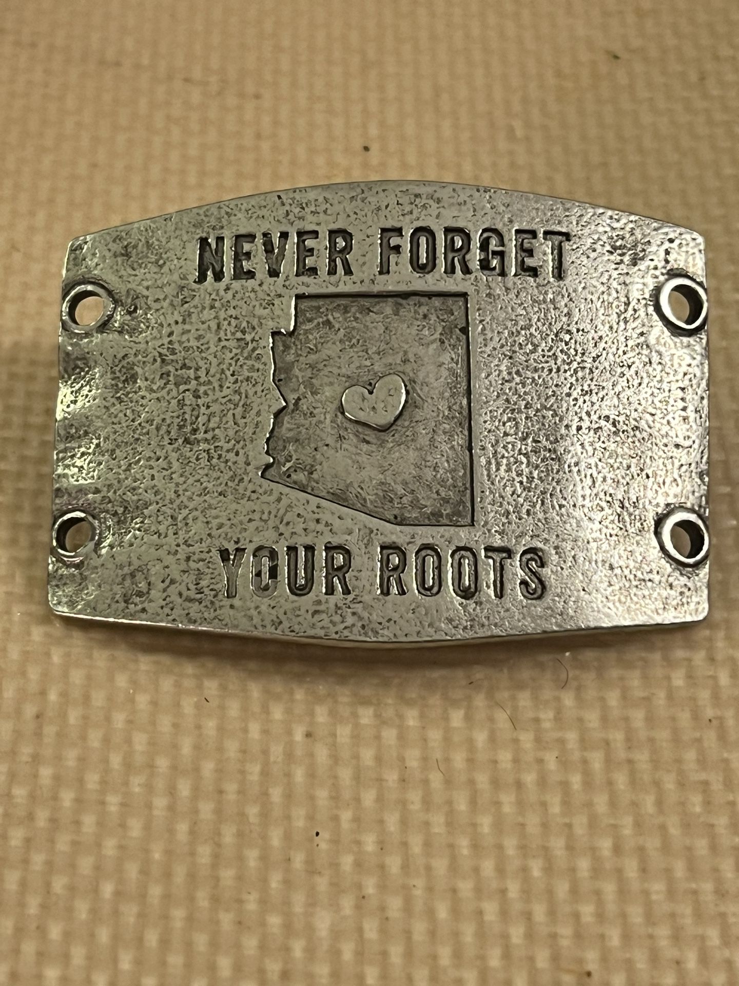 Vintage Silver Tone Bracelet Without Foundation "Never forget your roots Collectible State