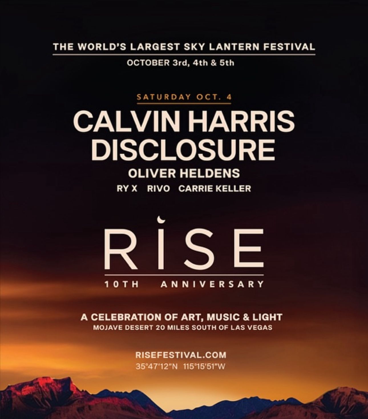 RISE FESTIVAL CALVIN HARRIS (PLATINUM) 