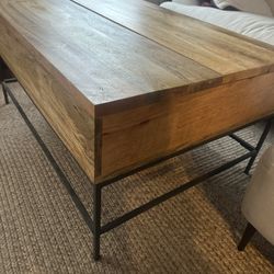 West Elm industrial popup Storage Coffee Table 