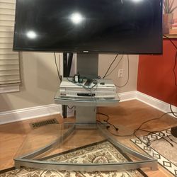 TV Stand With 2 Glass Shelves