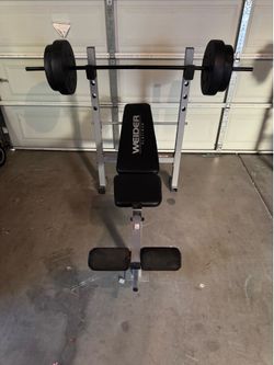 Weider Weight Bench Set w/ Barbell & Weights