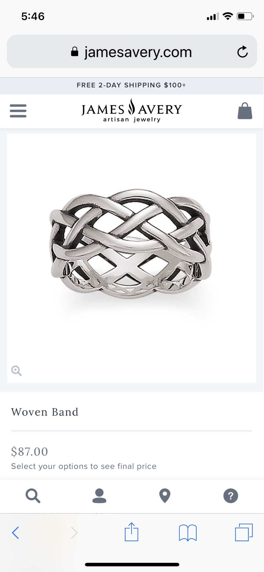 James avery deals woven band