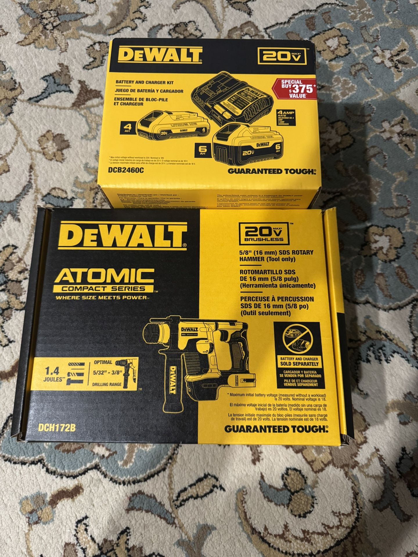 DeWALT DCH172B 20V MAX ATOMIC 5/8" Brushless SDS Plus Rotary Hammer - With Battery.