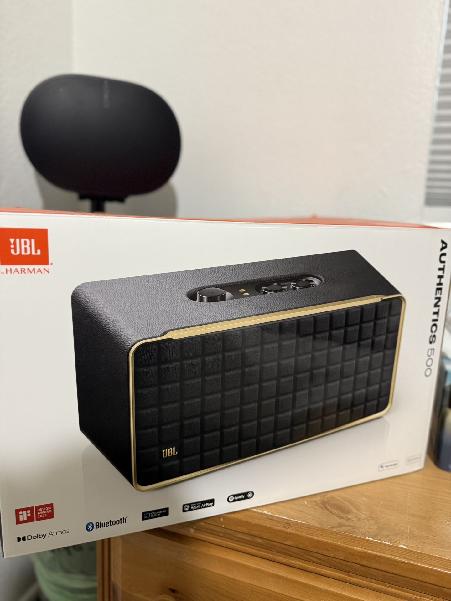 JBL Authentics 500 Bluetooth Speaker – Dolby Atmos, Alexa/Google, Retro Style