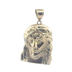 Men’s 14k Yellow Gold Jesus Head Pendant For Necklace GP3125733