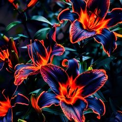 Surprise Lilly Bulbs "EBONY INFERNO" Rare Heirloom Flower Bulbs