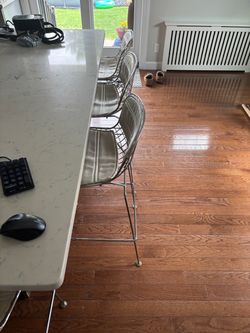 Counter stools set of 6 white
