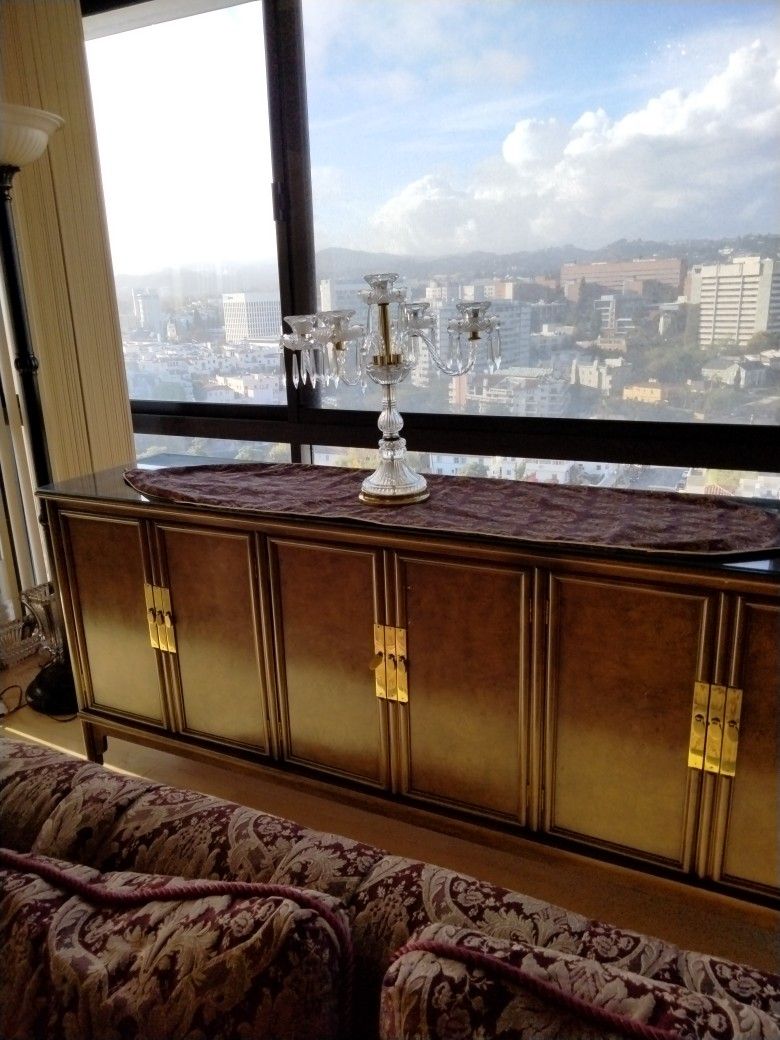 Czechoslovakian Crystal Table Candelabra