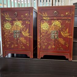 Pair of Oriental Style Nightstands 